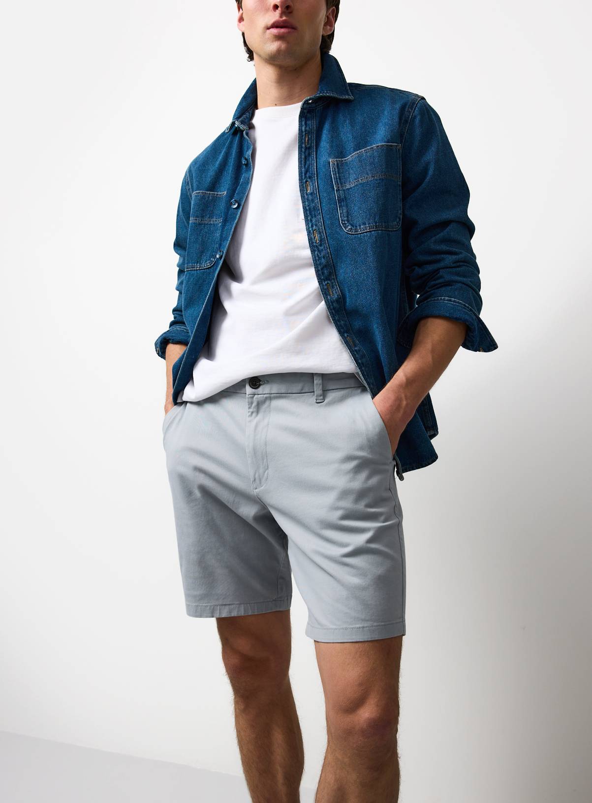 Light Blue Chino Shorts 34 - Image 1
